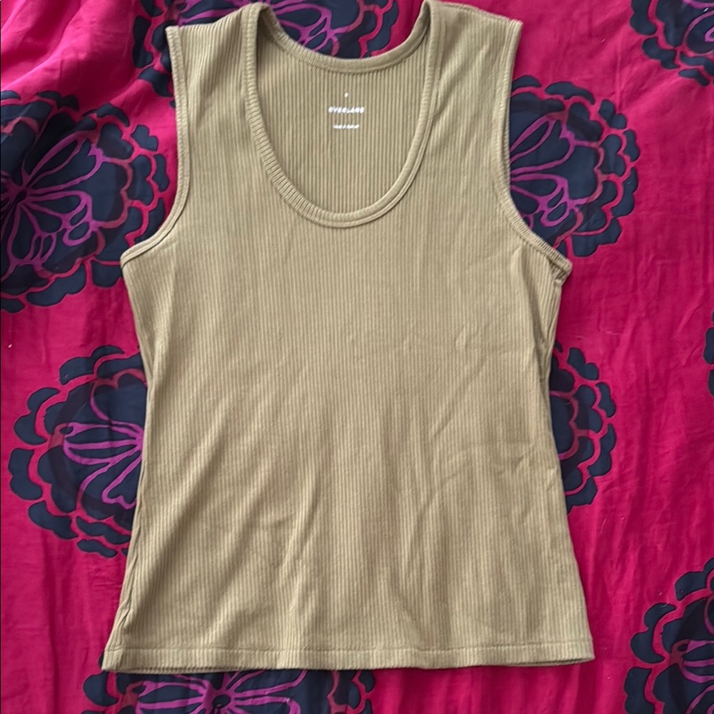 Ribbed Olive Green Small Everlane Sleeveless Top NWOT